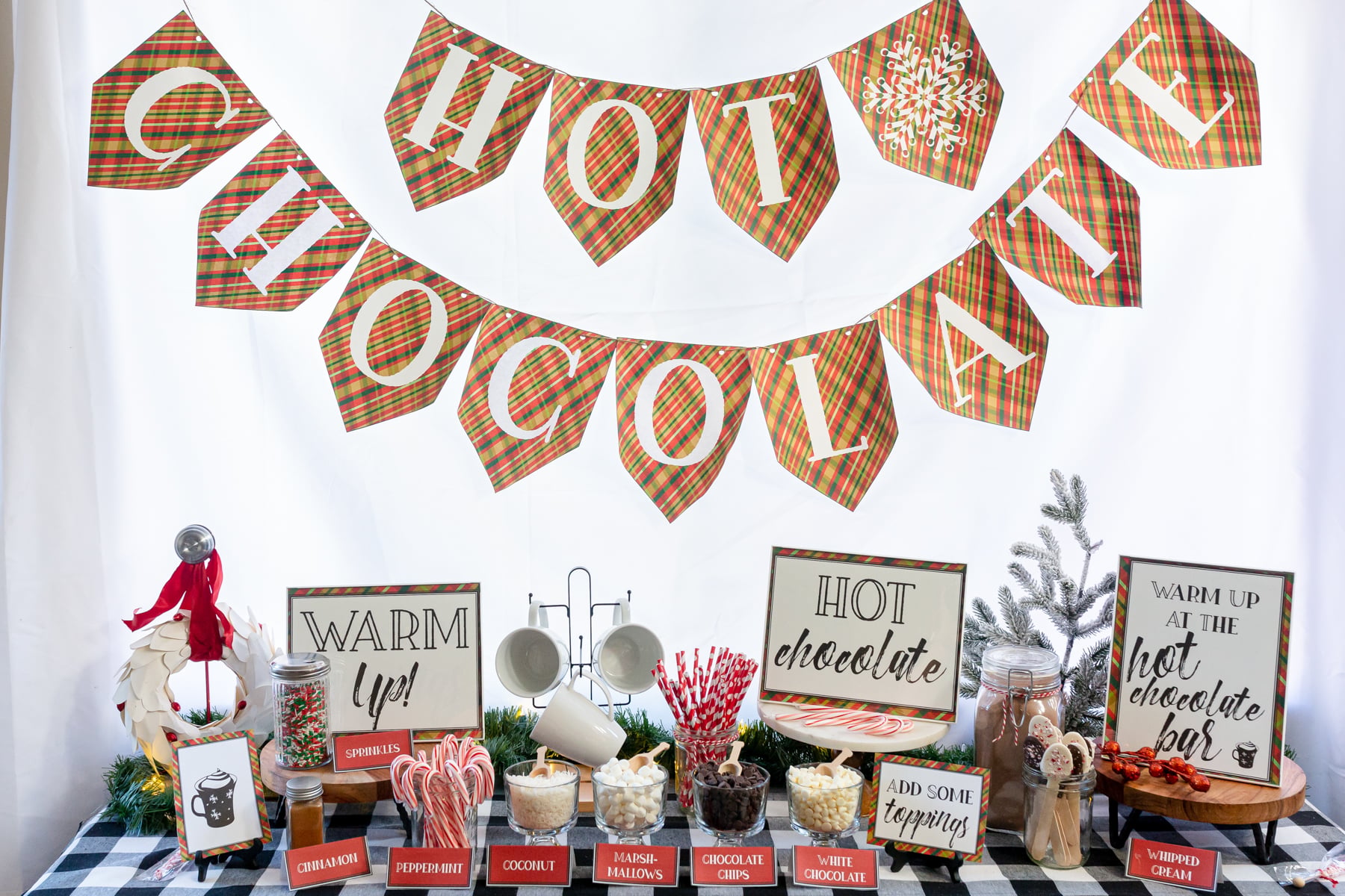 hot chocolate bar ideas and free printable signs - play party plan